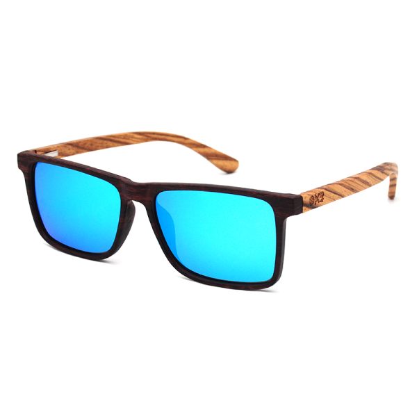 SICILIA BLU Zebra Wood Sunglasses