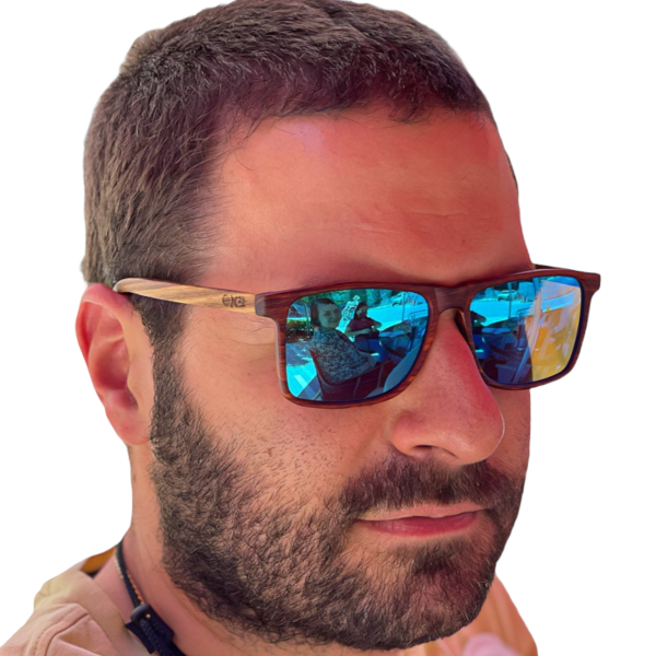SICILIA BLU Zebra Wood Sunglasses
